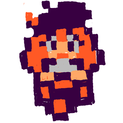 An illustration of Hale Bopp in a painted, pixelated style